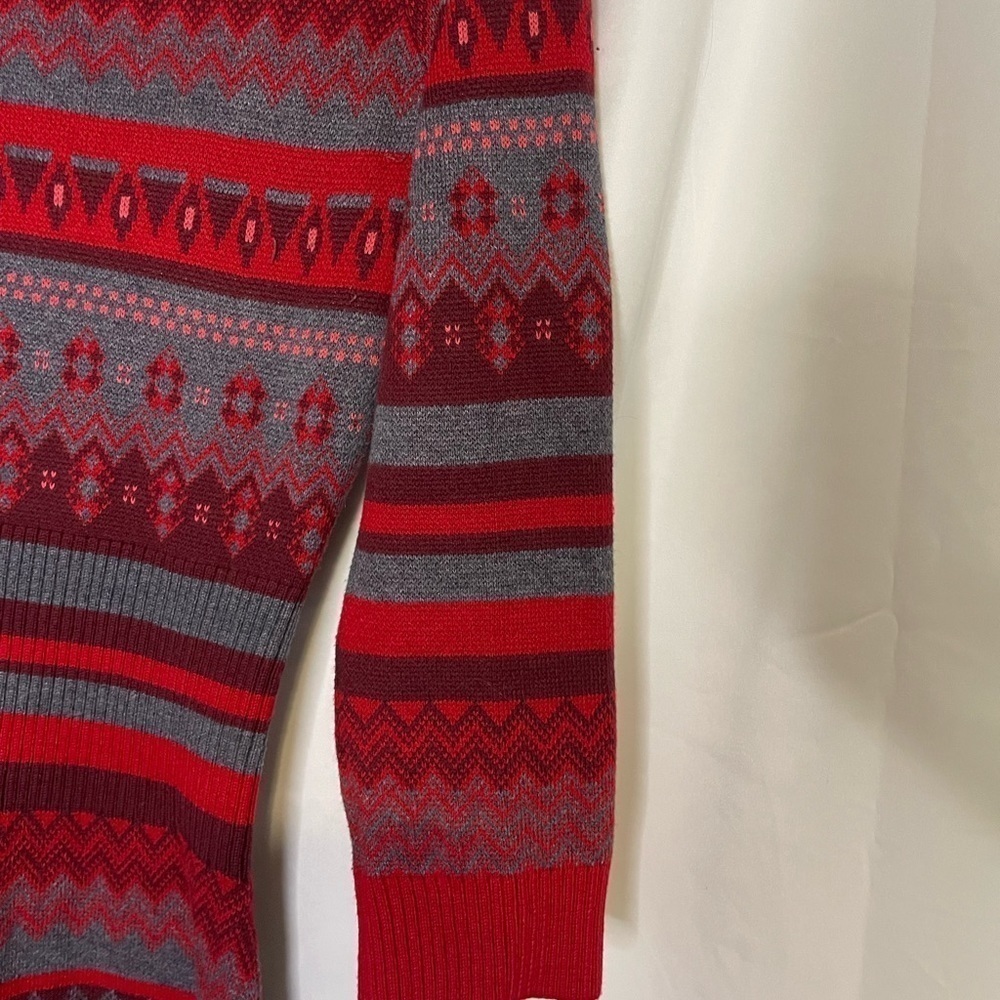 Athleta | Red Fair Isle Sweater Dress Bodycon Size Small Stripe Fitted Knit.‌‌‍‍ - Picture 4 of 8